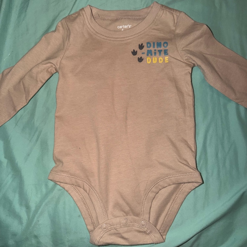 Carter's Tan Dino-Mite Dude Bodysuit